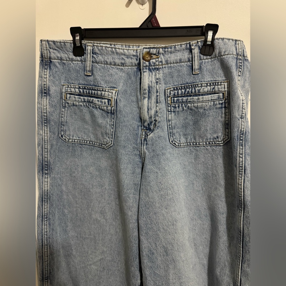 Old Navy Jeans Womens Size 12 High Rise Baggy Wide Leg Drapey Denim - Picture 2 of 7